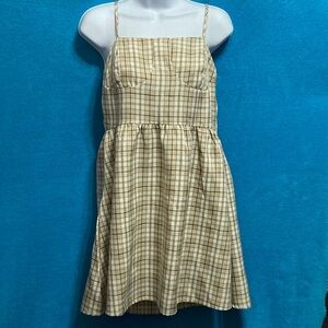 SHEIN tans/whites/blacks checkerboard dress